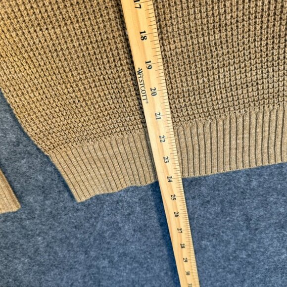 Buck Mason Womens Seafarer Cotton Rib Crew Neck Sweater Puff Sleeve Large Tan - Picture 9 of 12